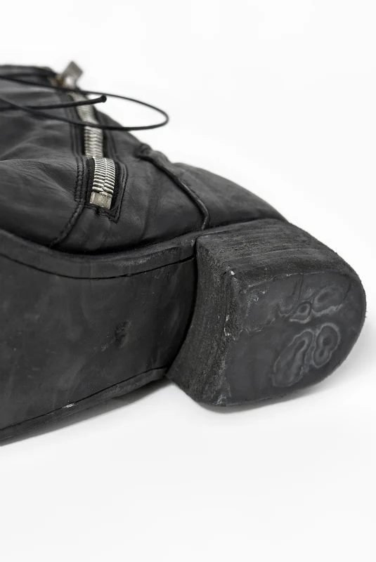 N/07 - enuzeronana CALFSKIN TUMBLER DYE BOOTS (BLACK) - Image 10