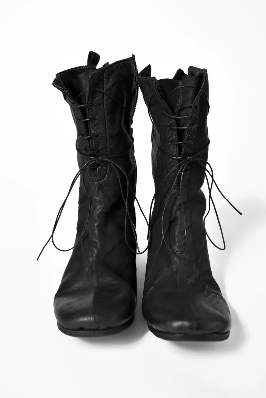 N/07 - enuzeronana CALFSKIN TUMBLER DYE BOOTS (BLACK) - Image 4