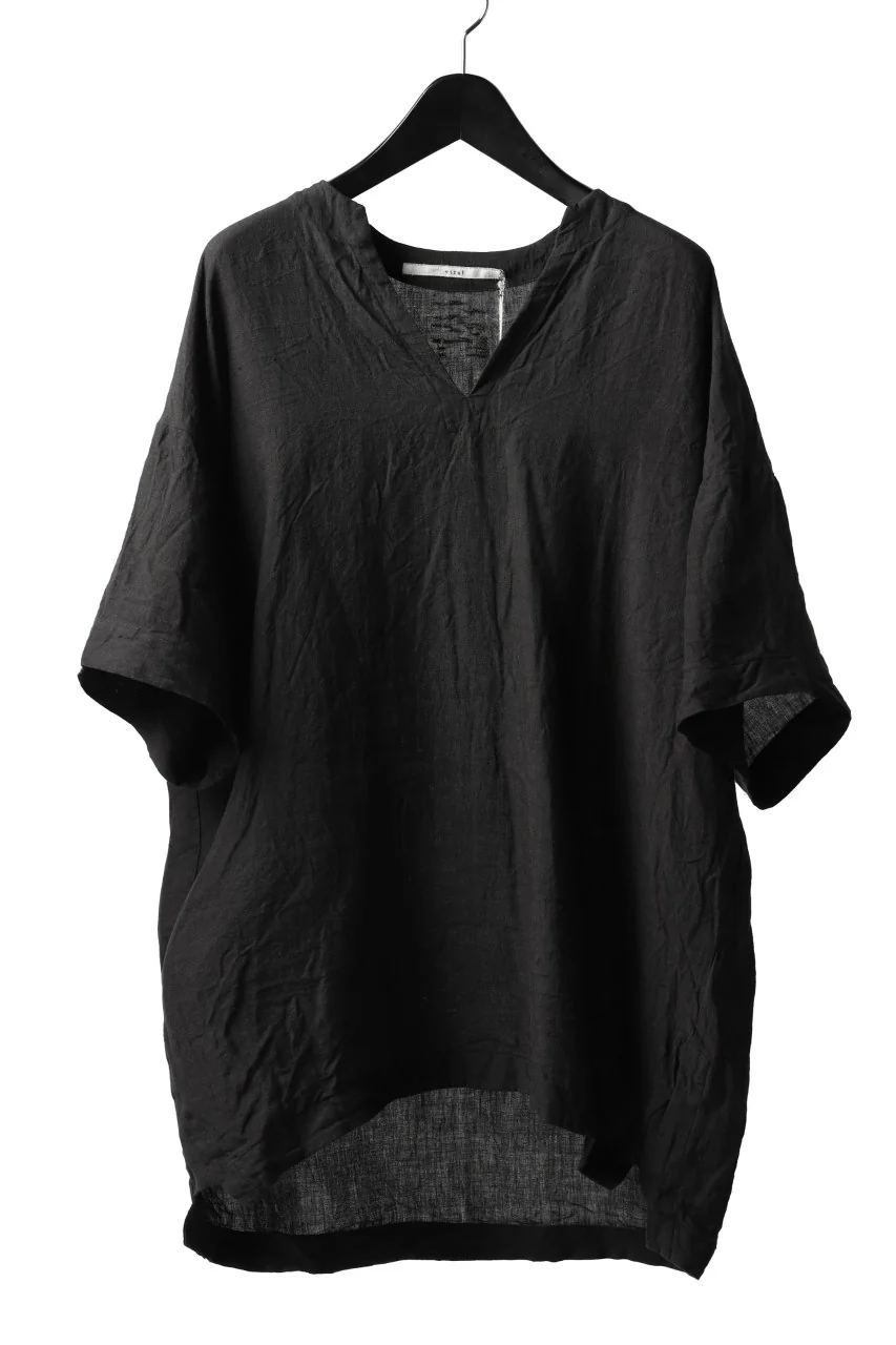 _vital minimal tunica tops / linen (BLACK)