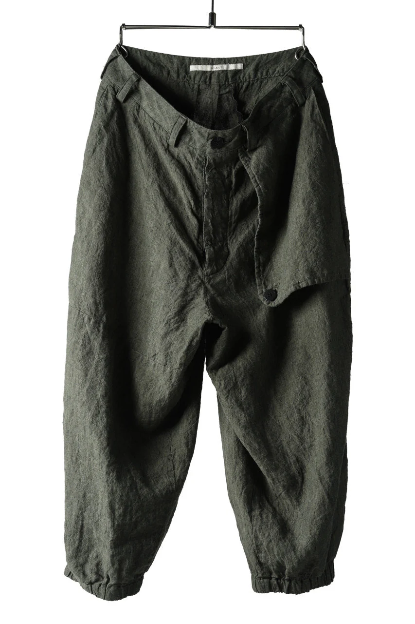 _vital exclusive covered pocket cropped pants / organic soft linen (苔/KHAKI)