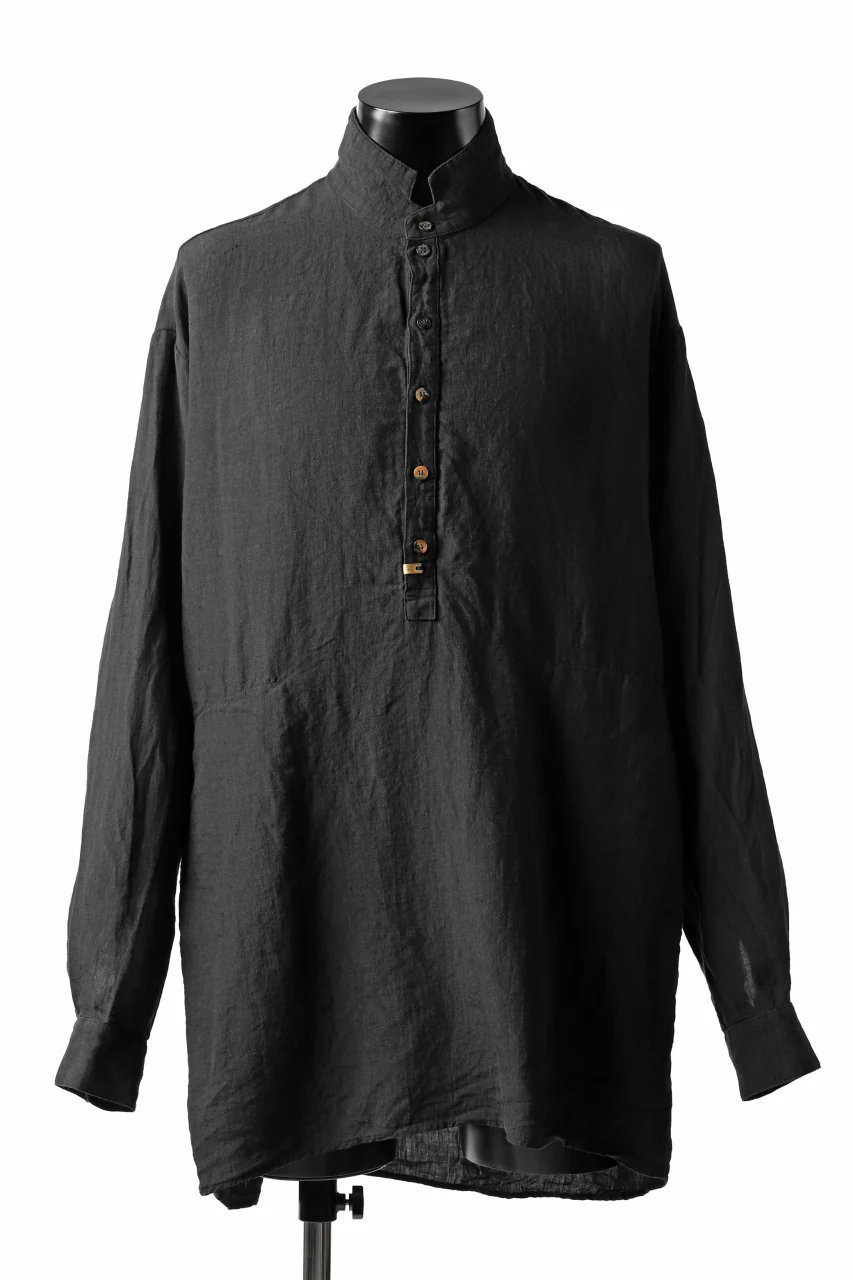 _vital half button-fly shirt (BLACK)