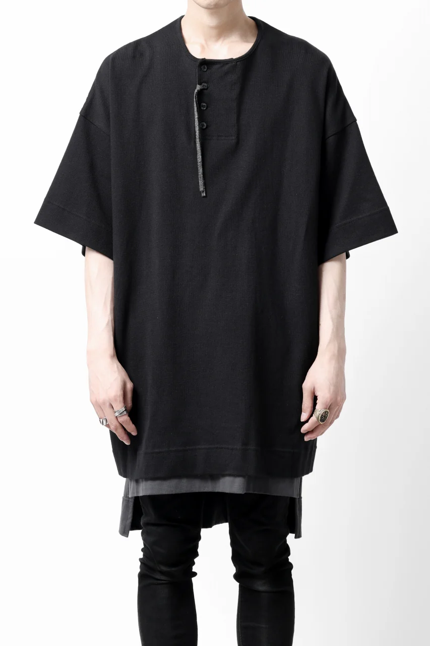 _vital henley neck tunica tops / JP paper & Co Jersey (BLACK)