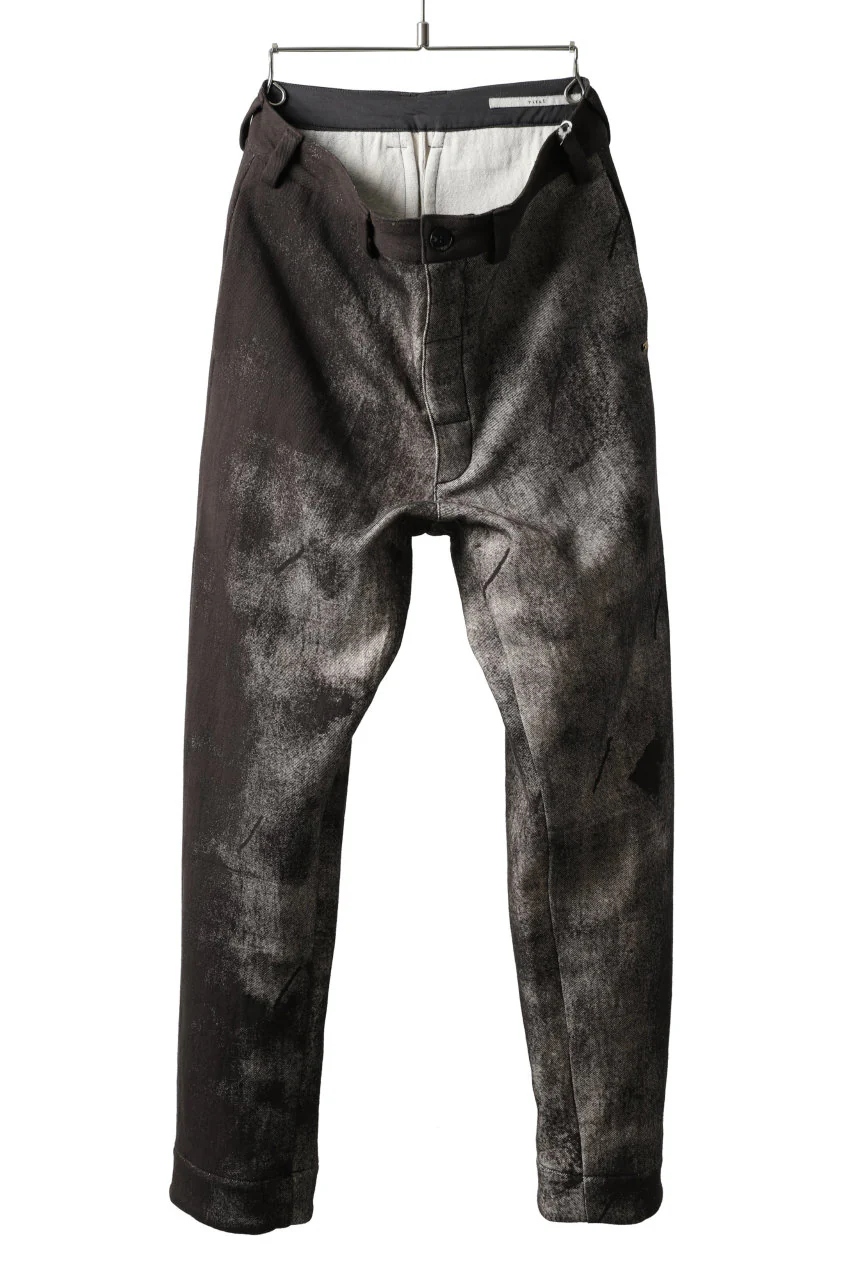 _vital "one make" straight trousers / hand dyed double gauze (BROWN #A)