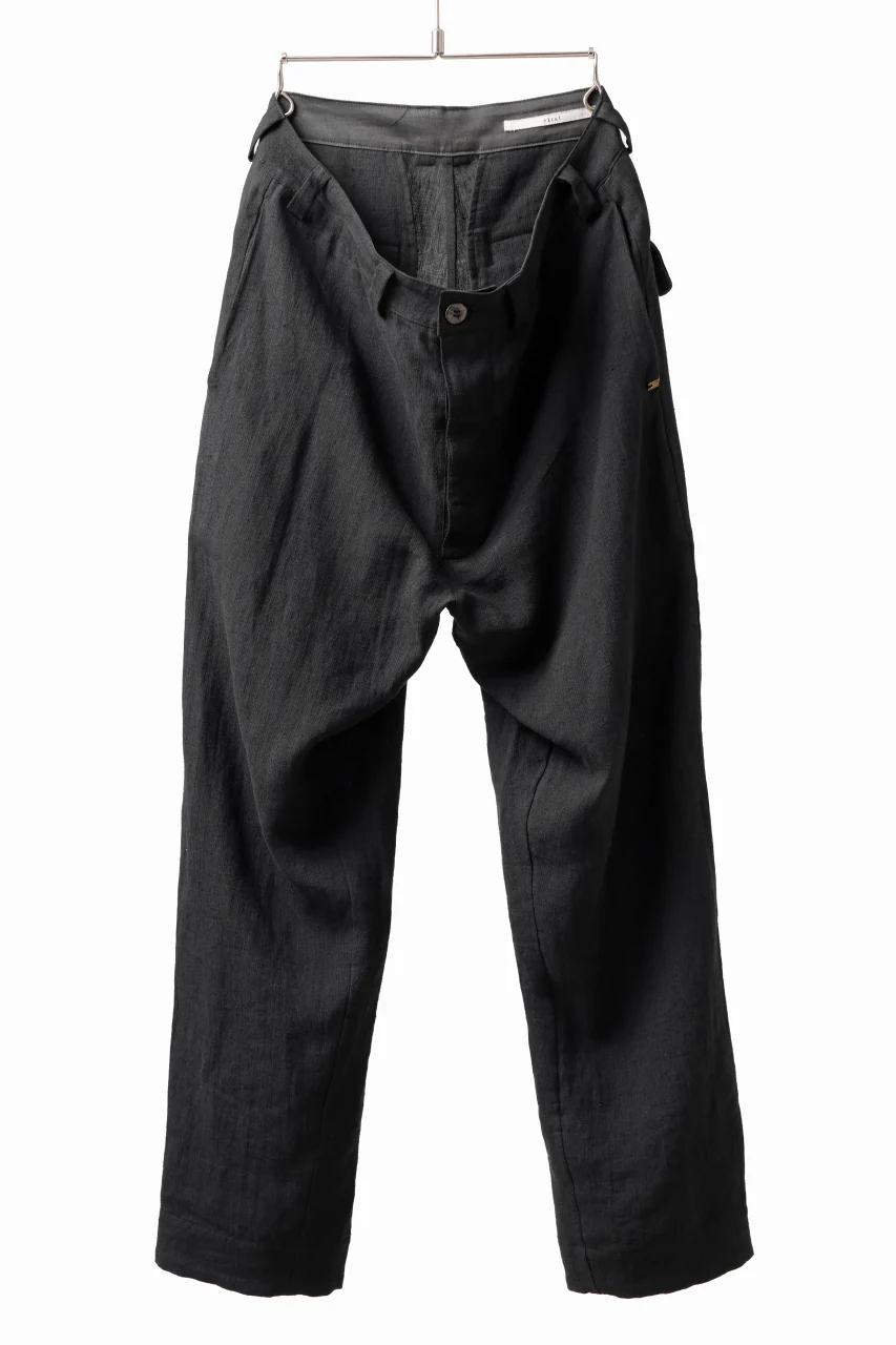 _vital straight trousers / washer soft linen (BLACK)