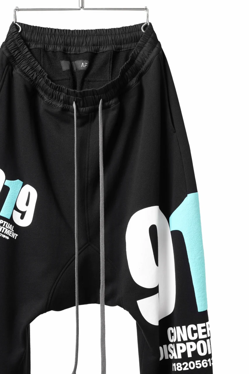 A.F ARTEFACT 919 SARROUEL EASY PANTS / MEDIUM SWEAT (BLACK x MINT) - Image 10