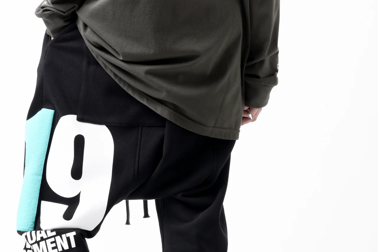 A.F ARTEFACT 919 SARROUEL EASY PANTS / MEDIUM SWEAT (BLACK x MINT) - Image 35