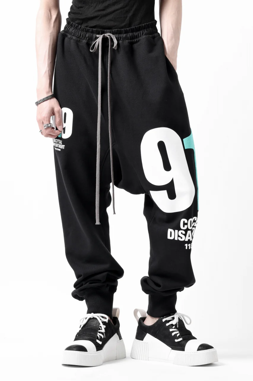 A.F ARTEFACT 919 SARROUEL EASY PANTS / MEDIUM SWEAT (BLACK x MINT) - Image 6