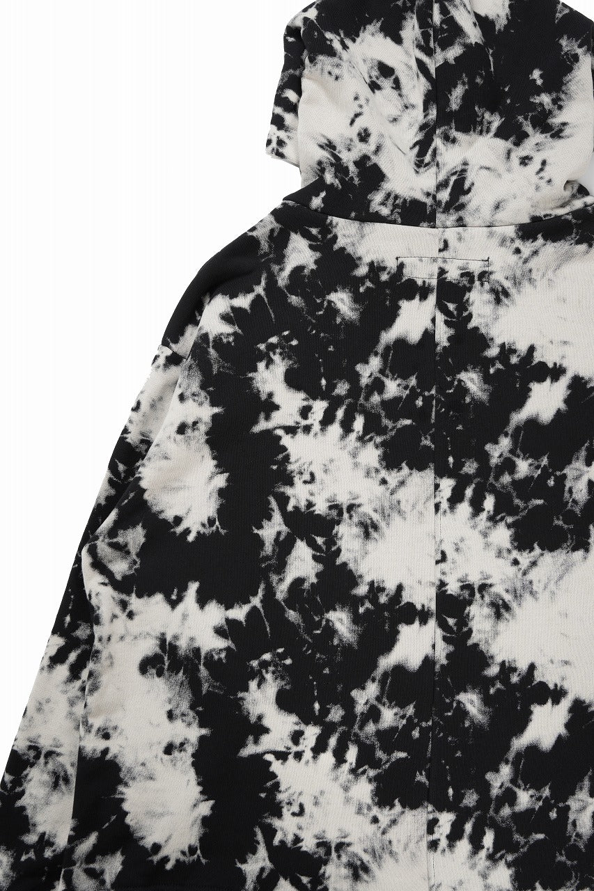 A.F ARTEFACT ASYMMETRY LOOP HEM HOODED TOPS / MOTTLED DYING (BLACK x IVORY) - Image 11