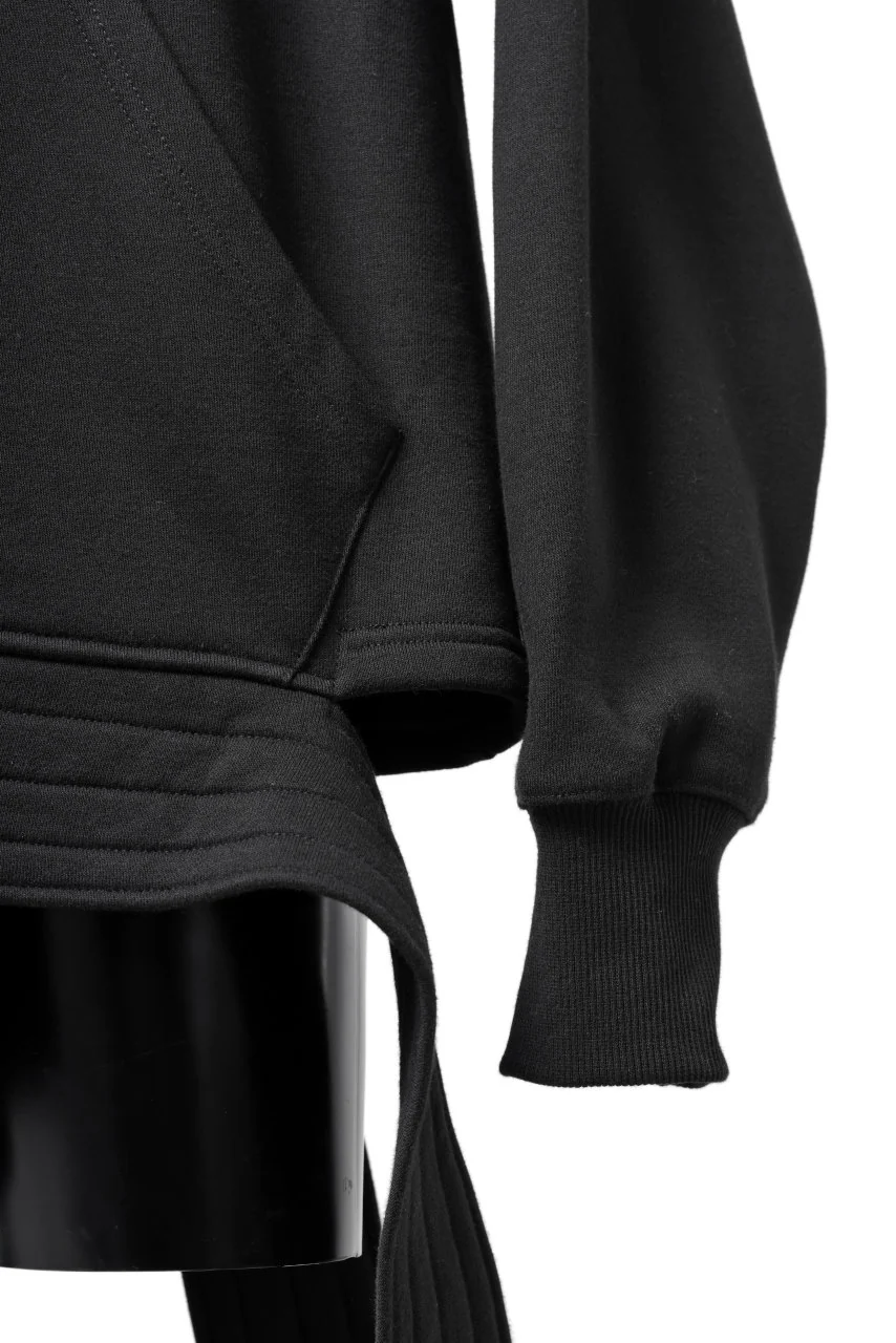 A.F ARTEFACT ASYMMETRY LOOP HEM SWEAT HOODIE (BLACK) - Image 11