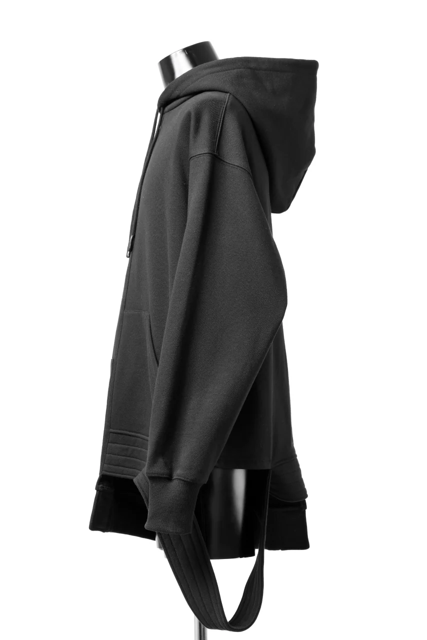 A.F ARTEFACT ASYMMETRY LOOP HEM SWEAT HOODIE (BLACK) - Image 3