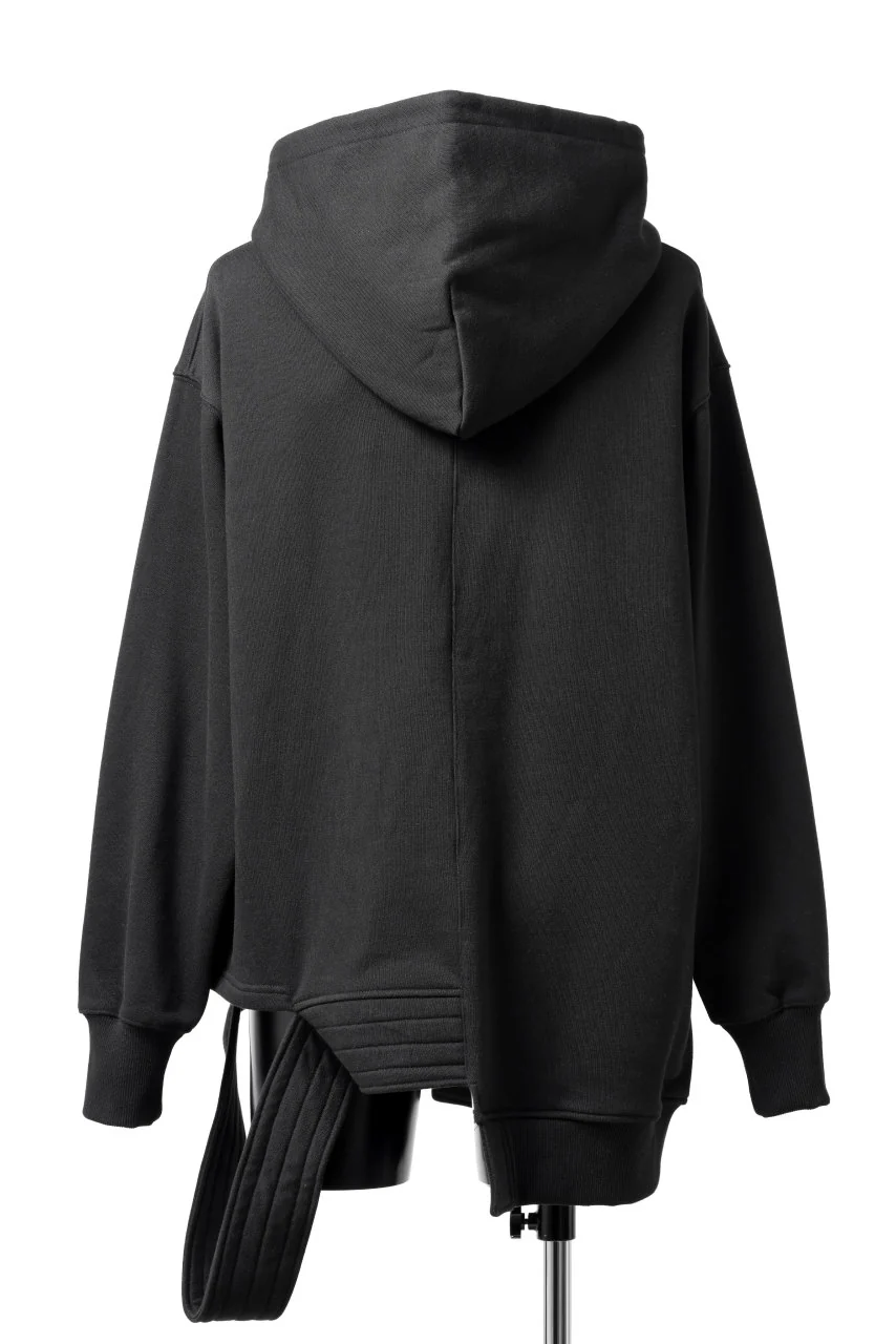 A.F ARTEFACT ASYMMETRY LOOP HEM SWEAT HOODIE (BLACK) - Image 4