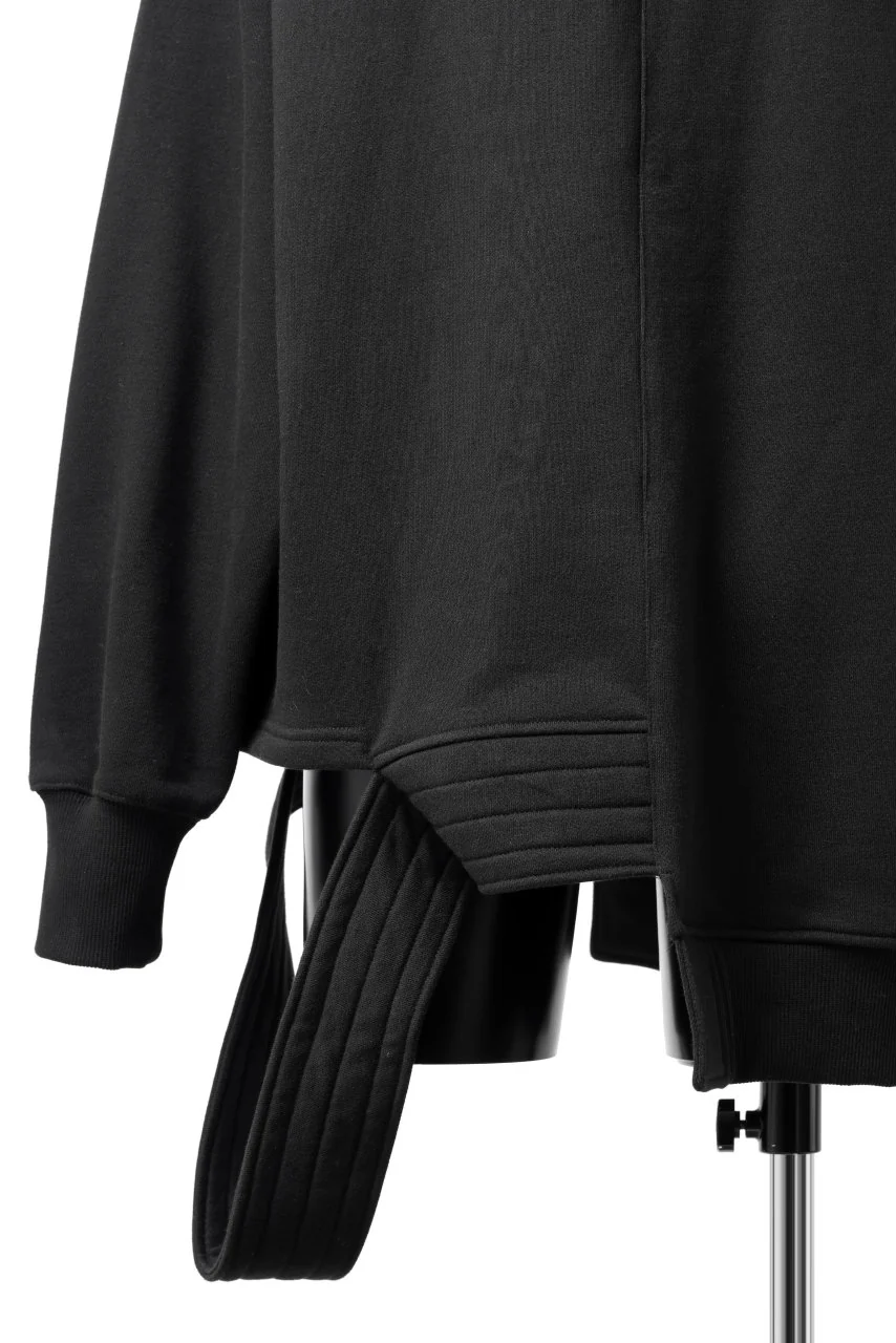 A.F ARTEFACT ASYMMETRY LOOP HEM SWEAT HOODIE (BLACK) - Image 8