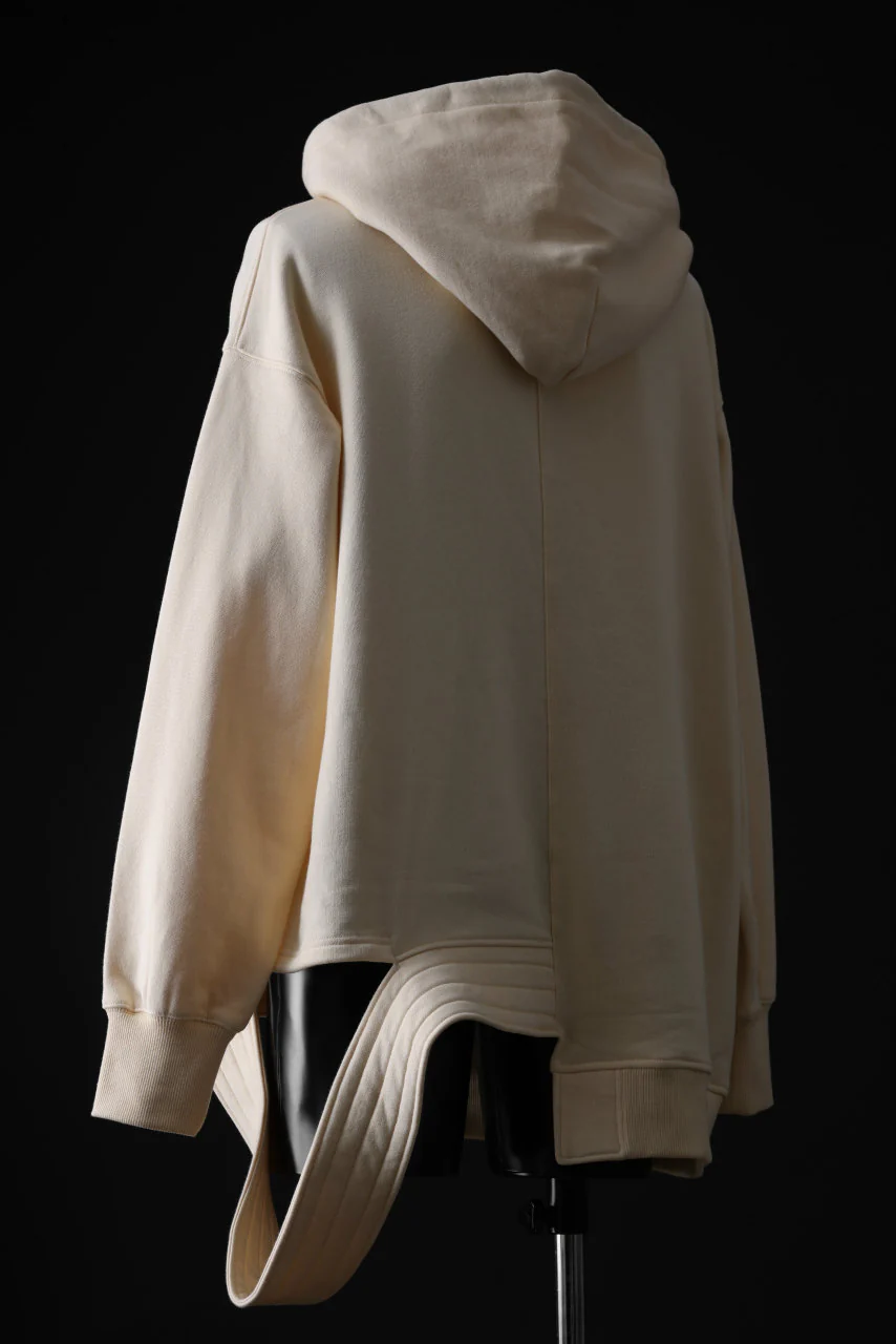 A.F ARTEFACT ASYMMETRY LOOP HEM SWEAT HOODIE (CREAM) - Image 5