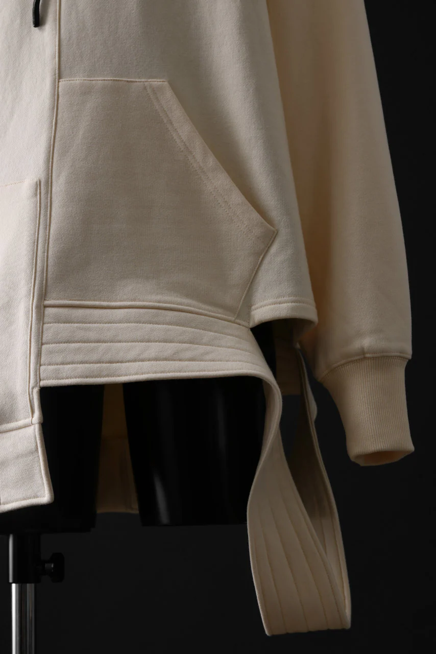 A.F ARTEFACT ASYMMETRY LOOP HEM SWEAT HOODIE (CREAM) - Image 8