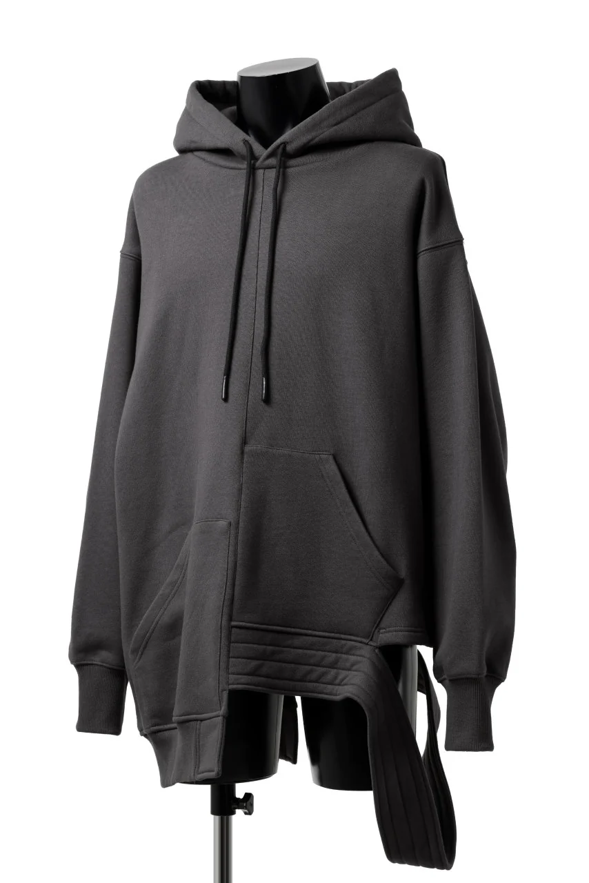 A.F ARTEFACT ASYMMETRY LOOP HEM SWEAT HOODIE (DARK GREY) - Image 2