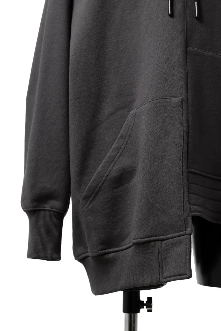 A.F ARTEFACT ASYMMETRY LOOP HEM SWEAT HOODIE (DARK GREY) - Image 8