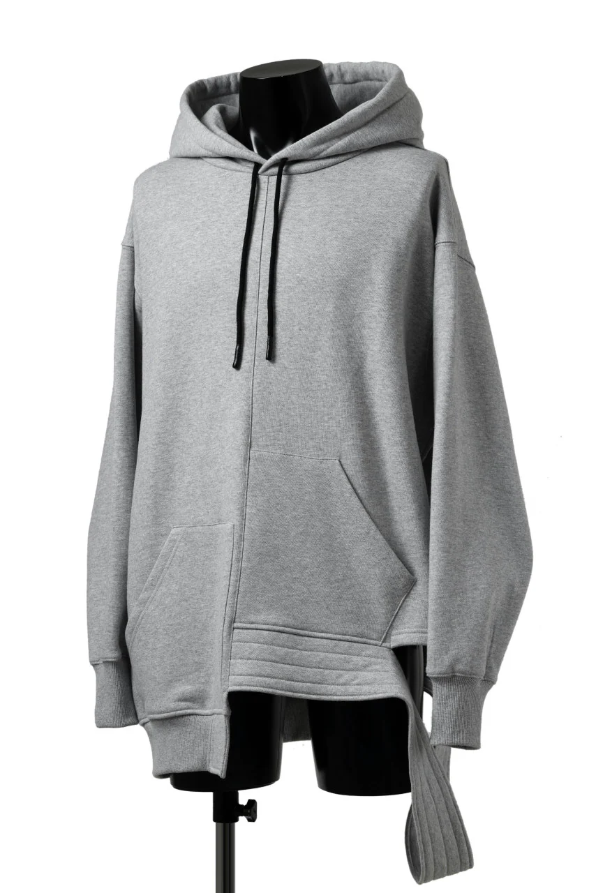 A.F ARTEFACT ASYMMETRY LOOP HEM SWEAT HOODIE (HEATHER GREY) - Image 2