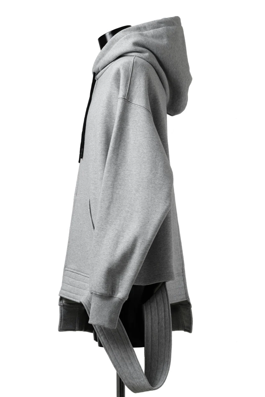 A.F ARTEFACT ASYMMETRY LOOP HEM SWEAT HOODIE (HEATHER GREY) - Image 3