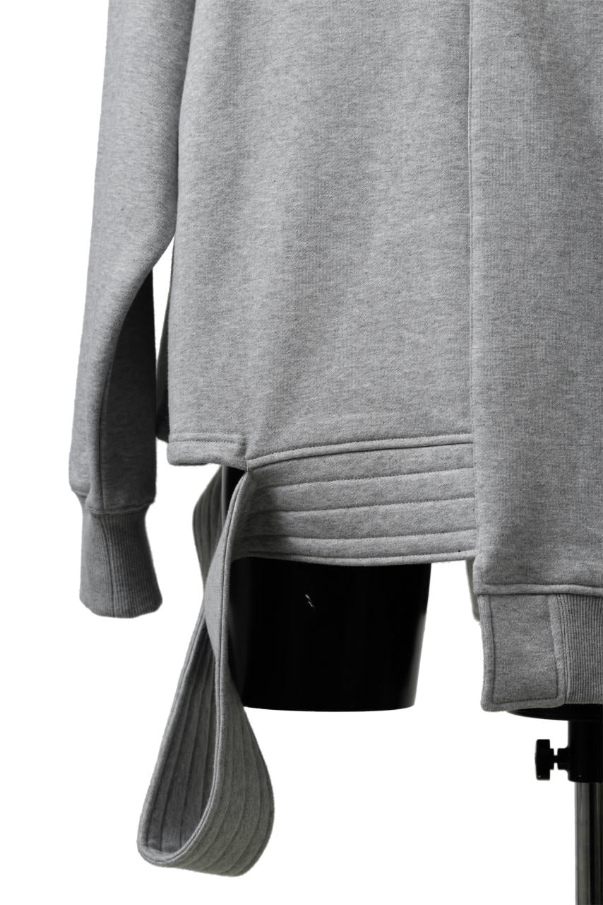 A.F ARTEFACT ASYMMETRY LOOP HEM SWEAT HOODIE (HEATHER GREY) - Image 9