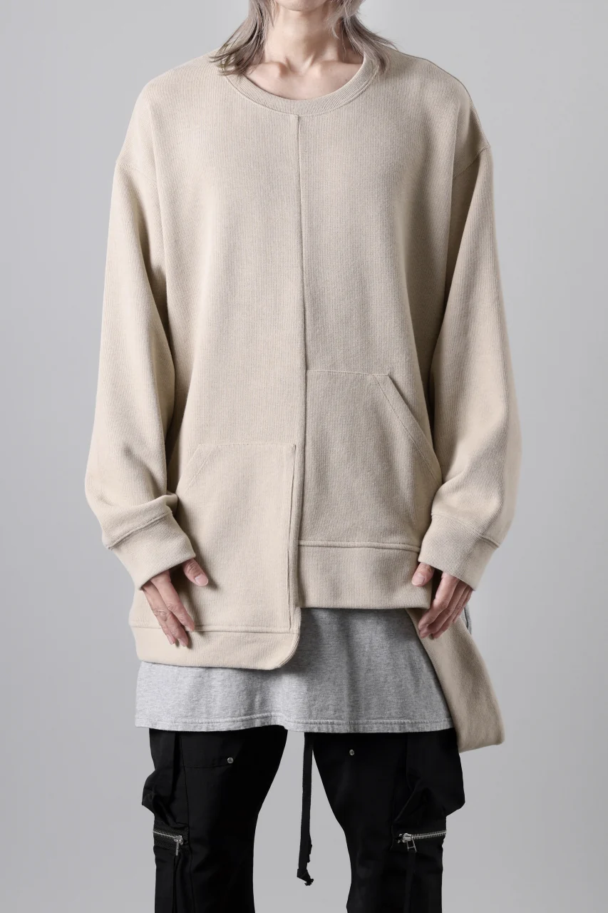 A.F ARTEFACT ASYMMETRY LOOP HEM TOP / COPE KNIT JERSEY (BEIGE) - Image 3