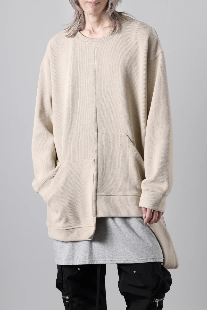 A.F ARTEFACT ASYMMETRY LOOP HEM TOP / COPE KNIT JERSEY (BEIGE) - Image 4