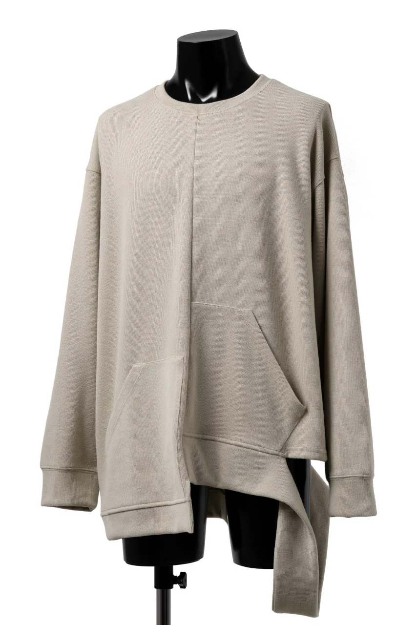 A.F ARTEFACT ASYMMETRY LOOP HEM TOP / COPE KNIT JERSEY (BEIGE) - Image 7