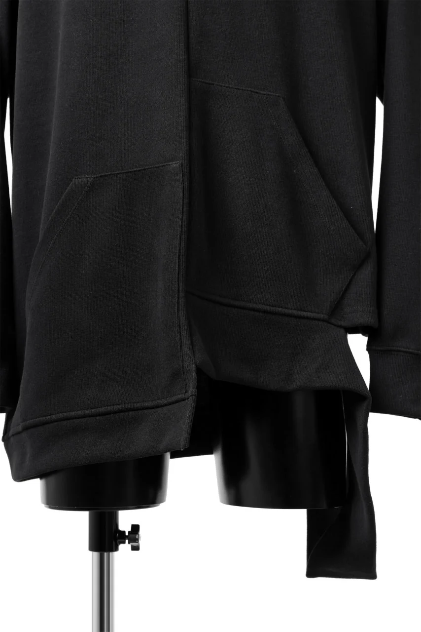 A.F ARTEFACT ASYMMETRY LOOP HEM TOP / COPE KNIT JERSEY (BLACK) - Image 10