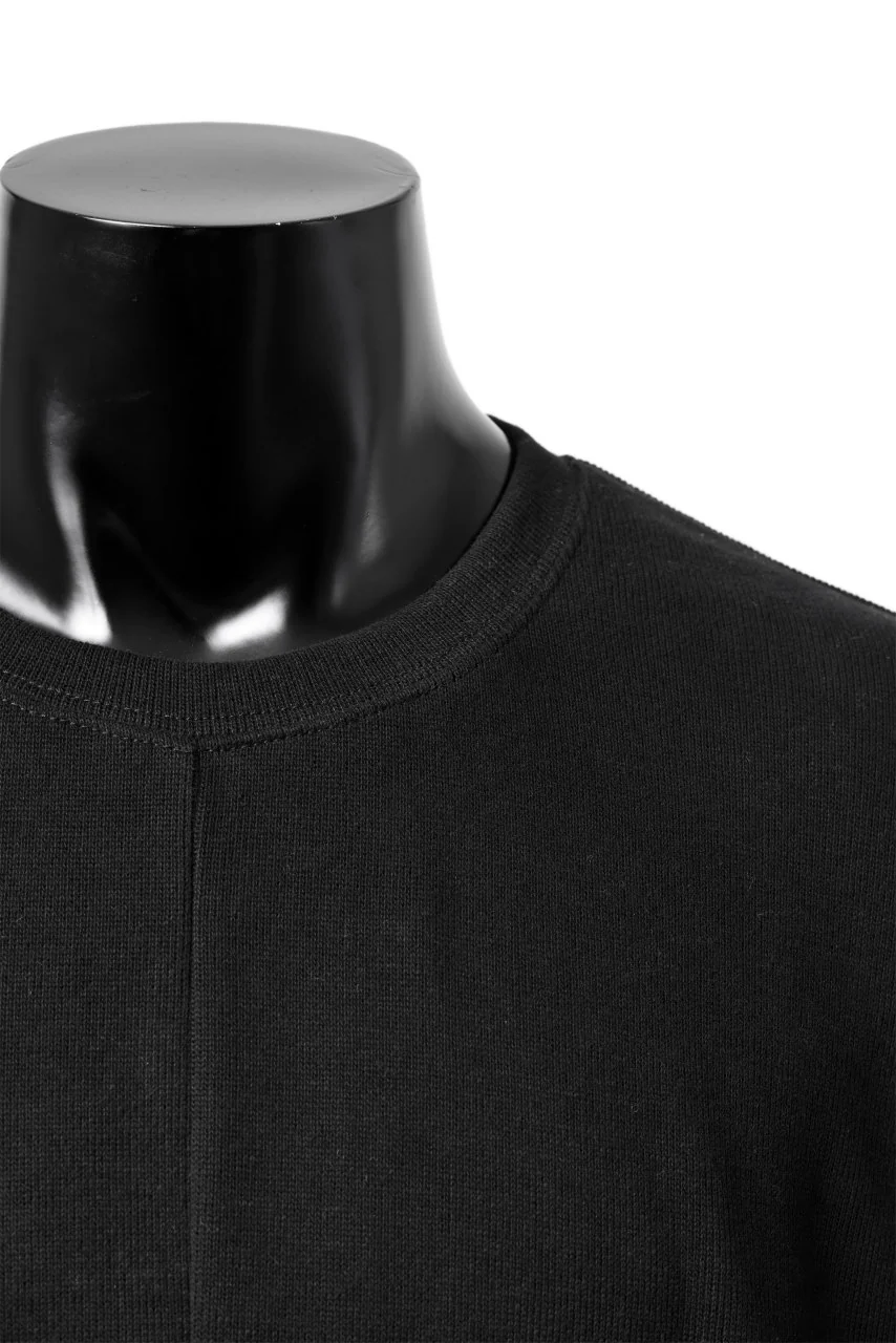 A.F ARTEFACT ASYMMETRY LOOP HEM TOP / COPE KNIT JERSEY (BLACK) - Image 12