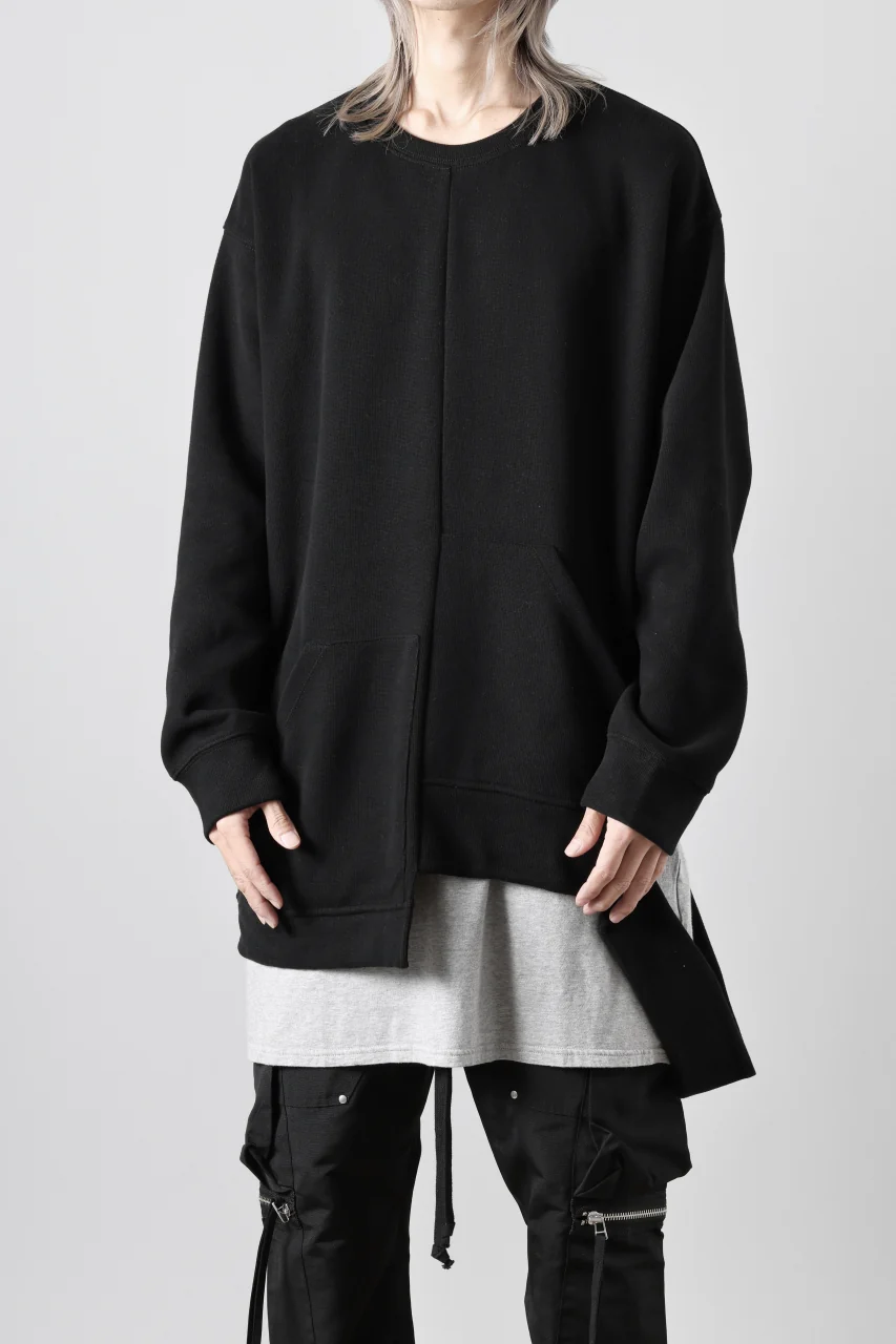 A.F ARTEFACT ASYMMETRY LOOP HEM TOP / COPE KNIT JERSEY (BLACK) - Image 15