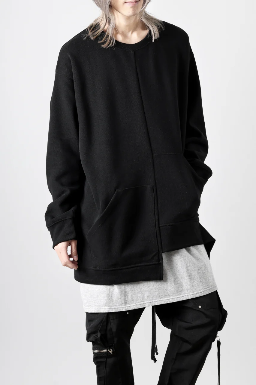 A.F ARTEFACT ASYMMETRY LOOP HEM TOP / COPE KNIT JERSEY (BLACK) - Image 17