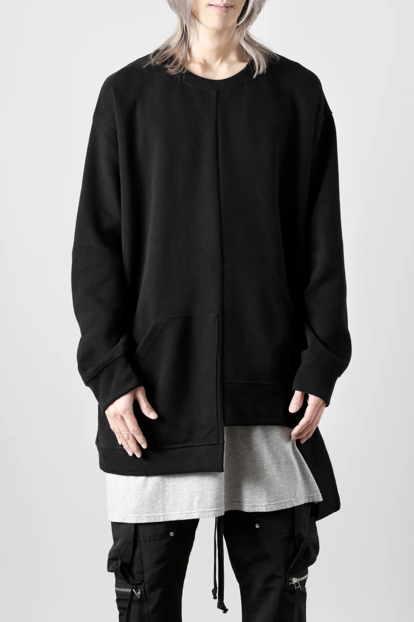 A.F ARTEFACT ASYMMETRY LOOP HEM TOP / COPE KNIT JERSEY (BLACK) - Image 18