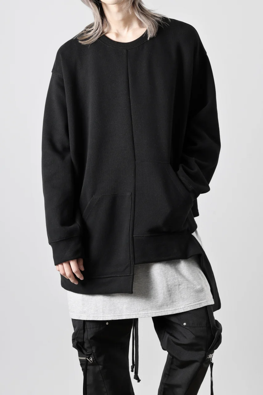 A.F ARTEFACT ASYMMETRY LOOP HEM TOP / COPE KNIT JERSEY (BLACK) - Image 19