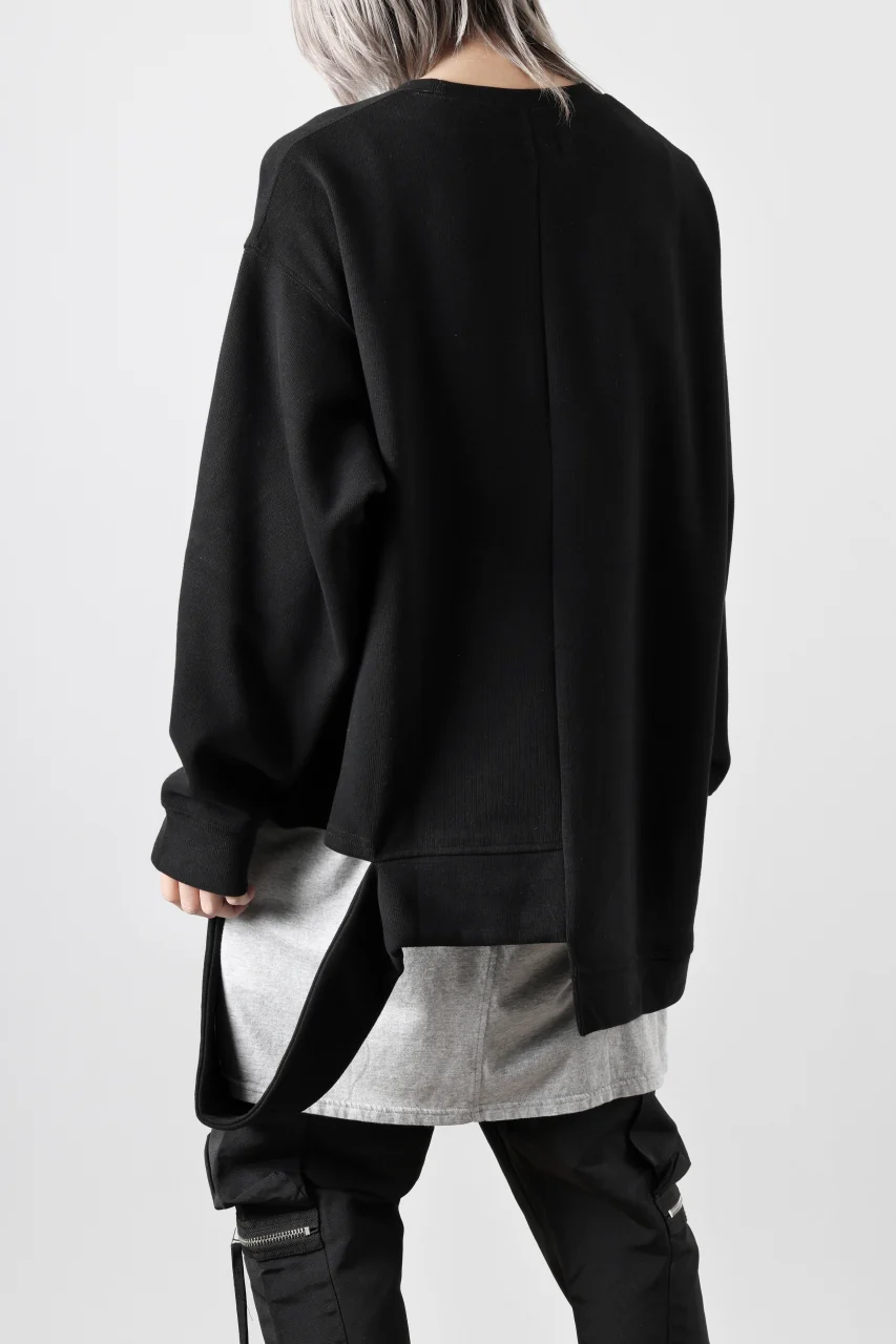 A.F ARTEFACT ASYMMETRY LOOP HEM TOP / COPE KNIT JERSEY (BLACK) - Image 20