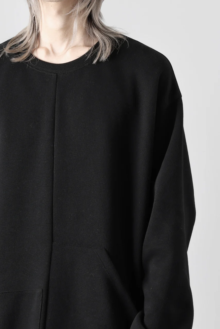 A.F ARTEFACT ASYMMETRY LOOP HEM TOP / COPE KNIT JERSEY (BLACK) - Image 21