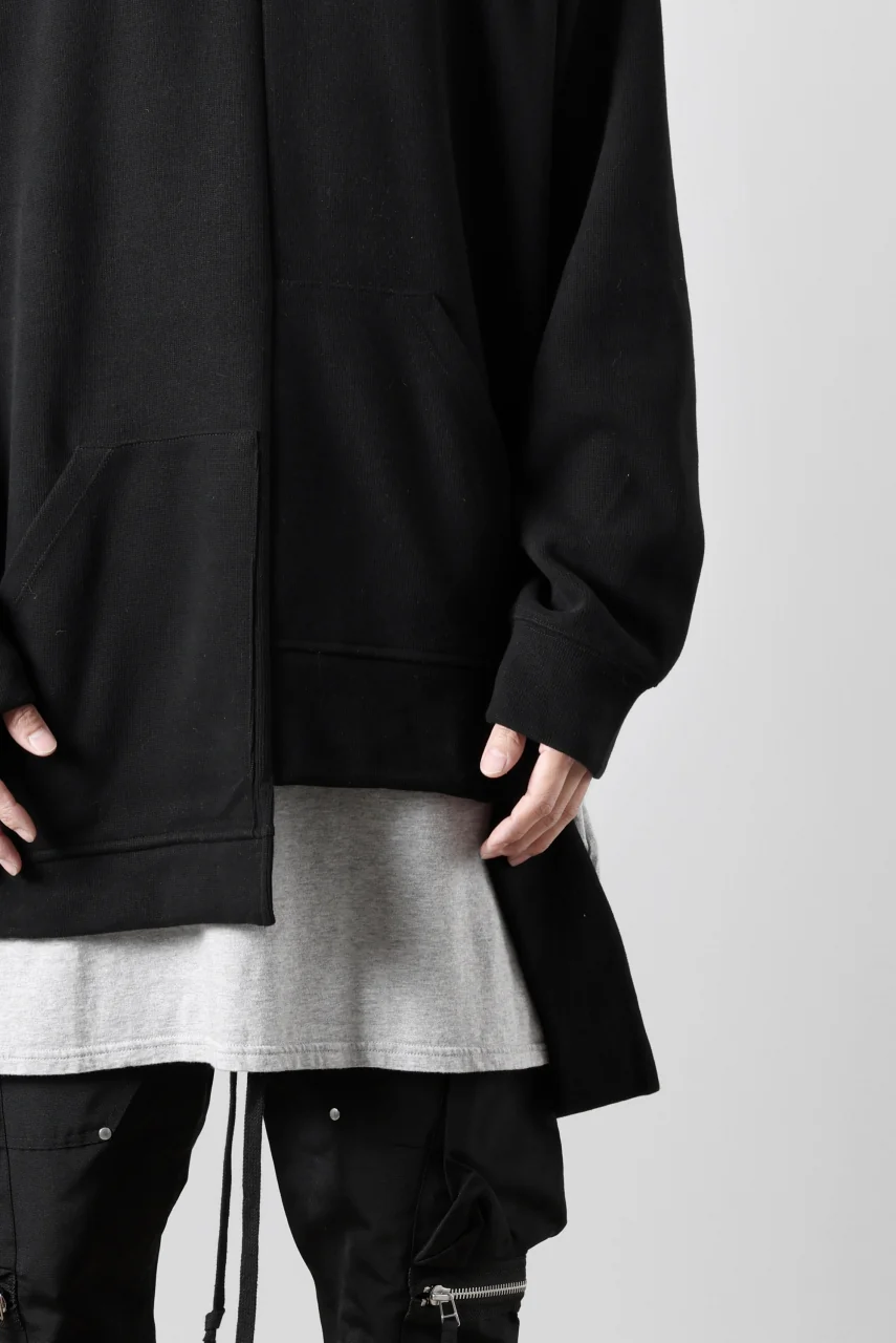 A.F ARTEFACT ASYMMETRY LOOP HEM TOP / COPE KNIT JERSEY (BLACK) - Image 23