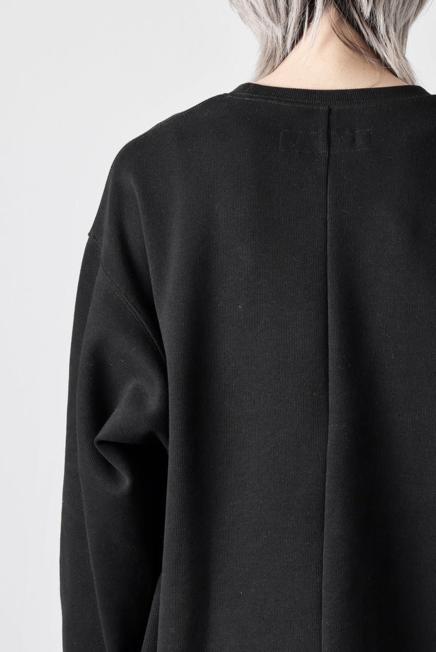 A.F ARTEFACT ASYMMETRY LOOP HEM TOP / COPE KNIT JERSEY (BLACK) - Image 28