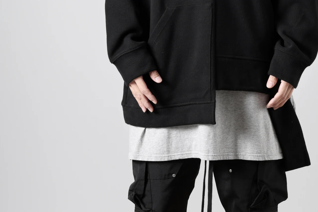 A.F ARTEFACT ASYMMETRY LOOP HEM TOP / COPE KNIT JERSEY (BLACK) - Image 29