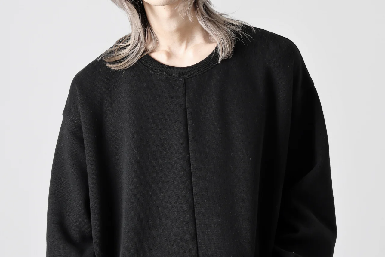 A.F ARTEFACT ASYMMETRY LOOP HEM TOP / COPE KNIT JERSEY (BLACK) - Image 30