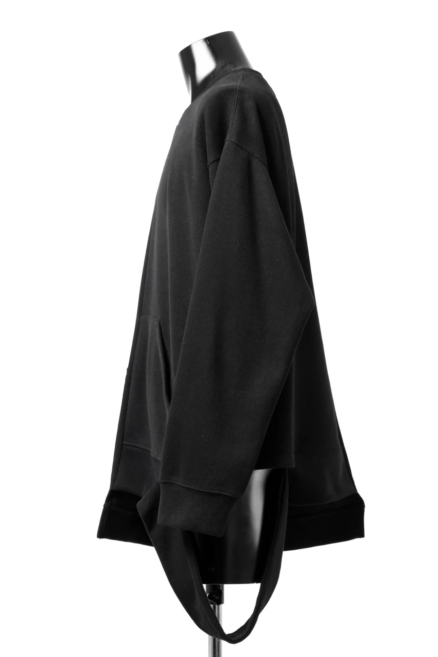 A.F ARTEFACT ASYMMETRY LOOP HEM TOP / COPE KNIT JERSEY (BLACK) - Image 6