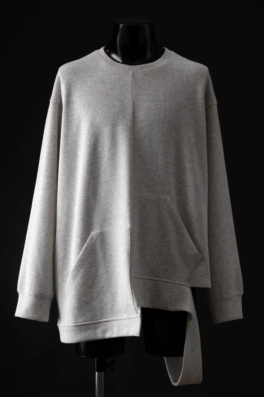 A.F ARTEFACT ASYMMETRY LOOP HEM TOP / COPE KNIT JERSEY (LIGHT GREY)