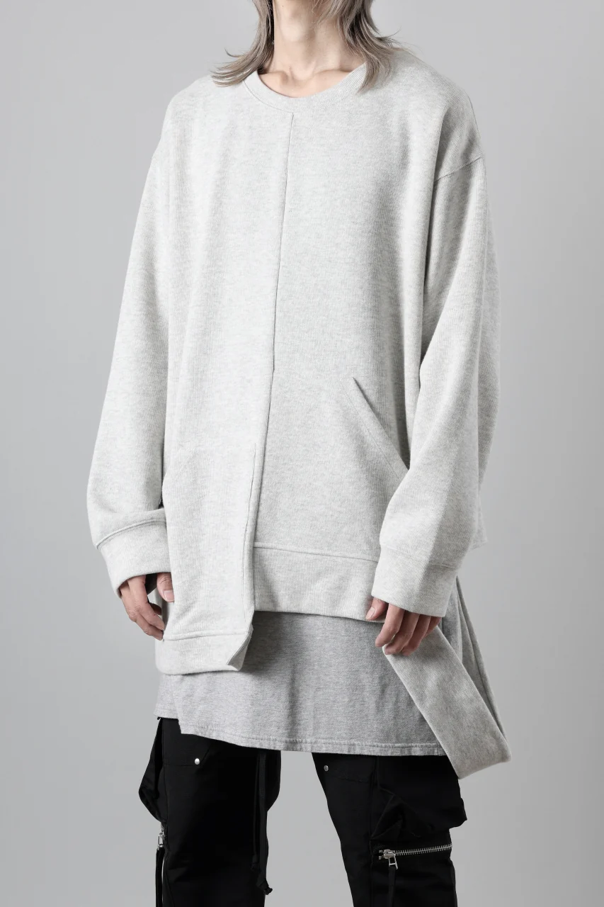 A.F ARTEFACT ASYMMETRY LOOP HEM TOP / COPE KNIT JERSEY (LIGHT GREY) - Image 17