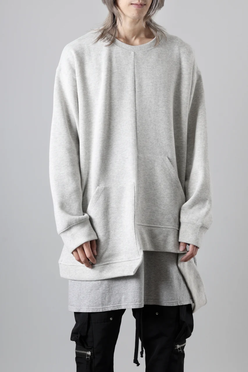 A.F ARTEFACT ASYMMETRY LOOP HEM TOP / COPE KNIT JERSEY (LIGHT GREY) - Image 19