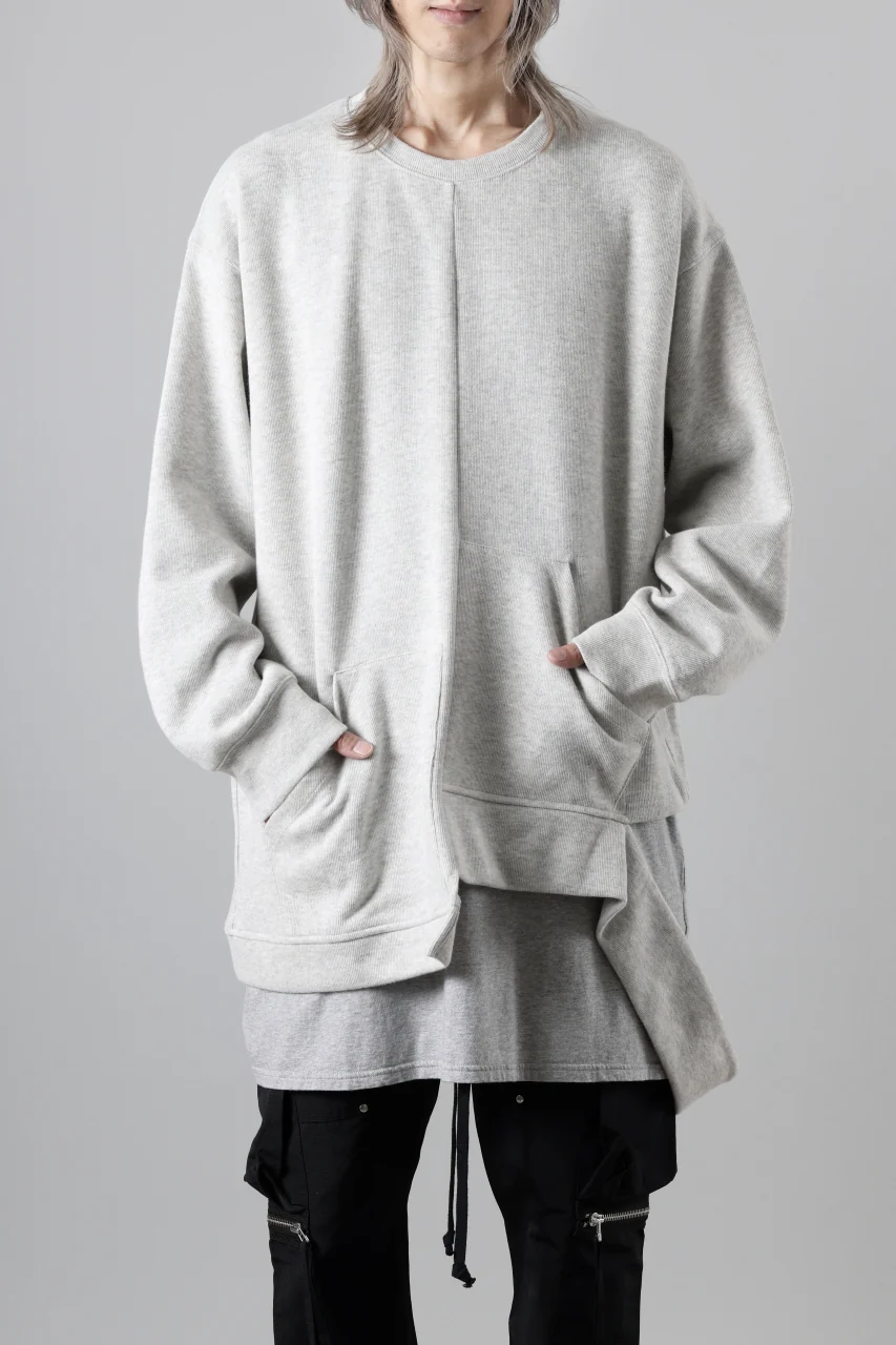 A.F ARTEFACT ASYMMETRY LOOP HEM TOP / COPE KNIT JERSEY (LIGHT GREY) - Image 20