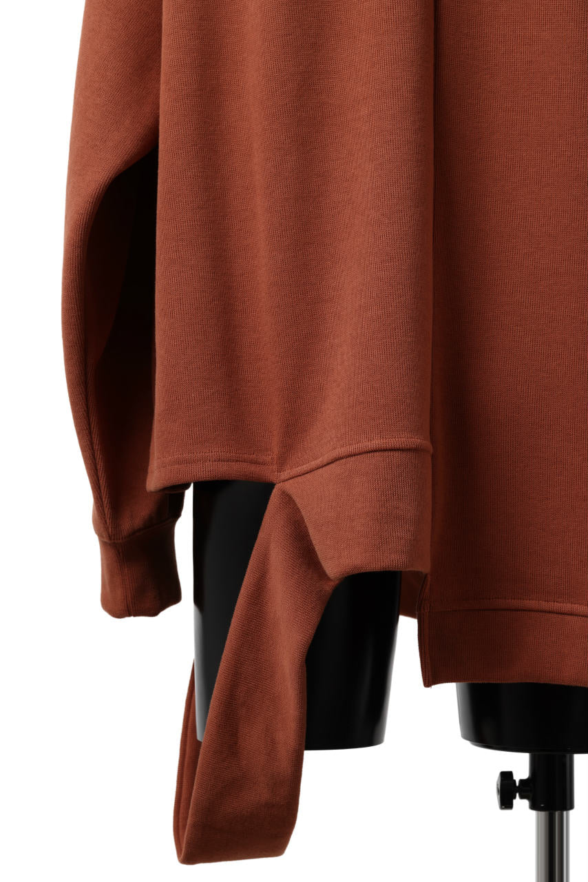 A.F ARTEFACT ASYMMETRY LOOP HEM TOP / COPE KNIT JERSEY (ORANGE) - Image 15
