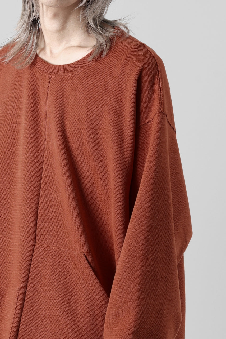 A.F ARTEFACT ASYMMETRY LOOP HEM TOP / COPE KNIT JERSEY (ORANGE) - Image 21