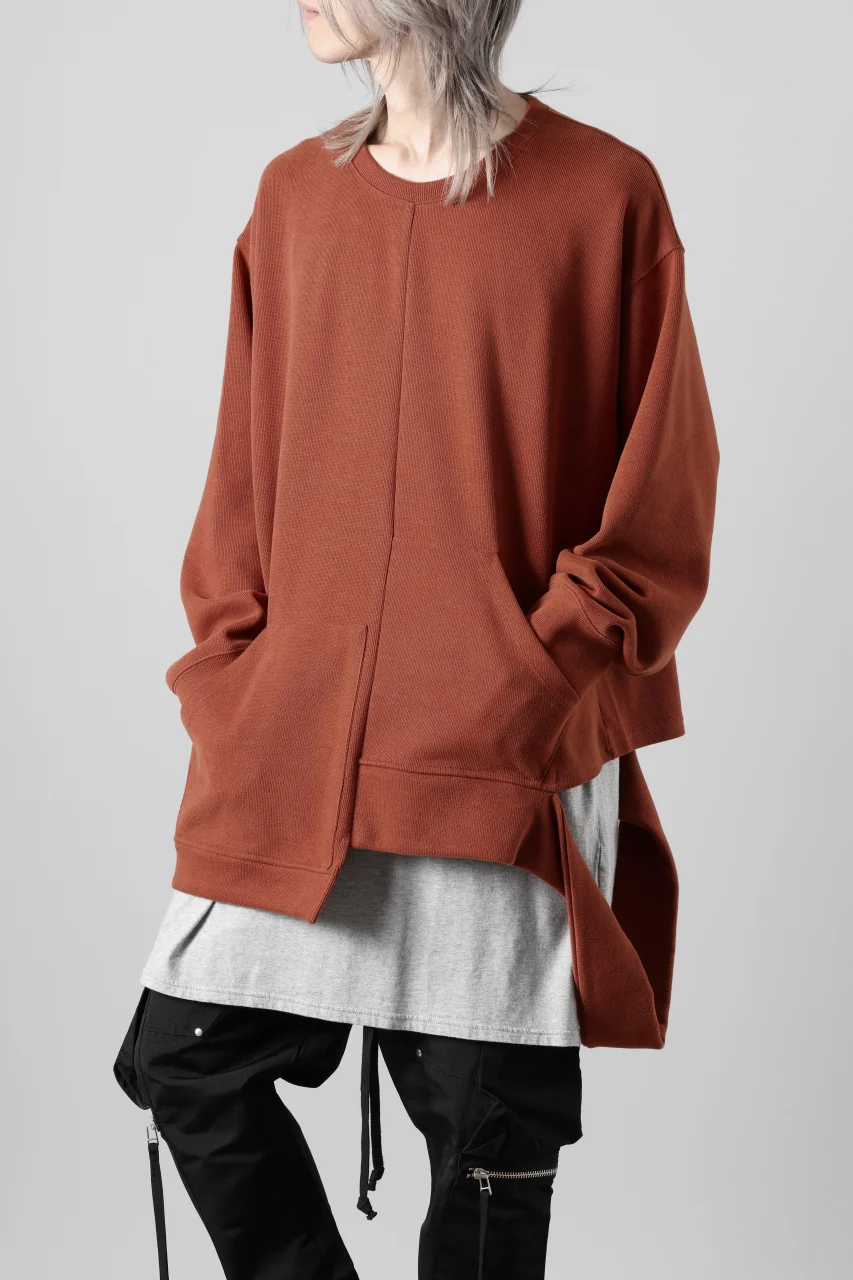 A.F ARTEFACT ASYMMETRY LOOP HEM TOP / COPE KNIT JERSEY (ORANGE) - Image 5