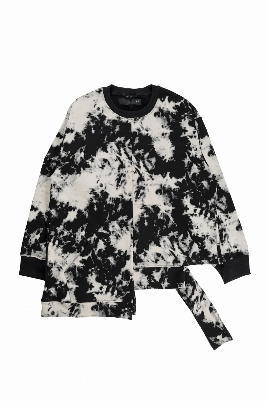 A.F ARTEFACT ASYMMETRY LOOP HEM TOPS / MOTTLED DYING (BLACK x IVORY)