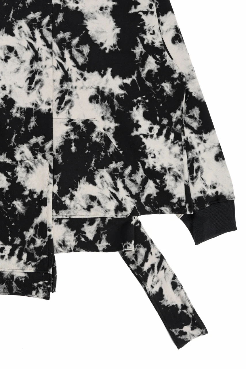 A.F ARTEFACT ASYMMETRY LOOP HEM TOPS / MOTTLED DYING (BLACK x IVORY) - Image 4