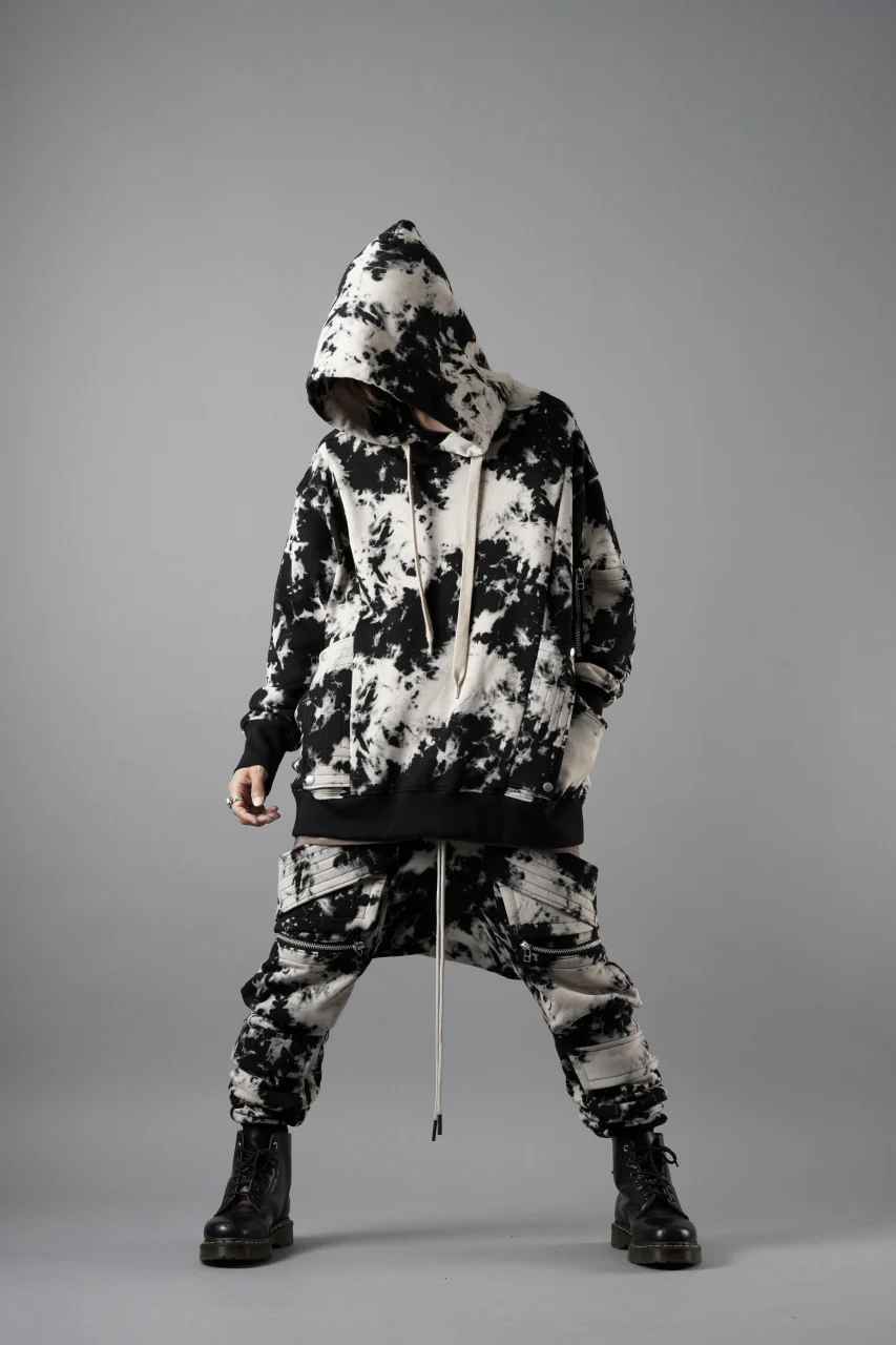 A.F ARTEFACT BELT CARGO SAROUEL JOGGER / MOTTLED DYING (BLACK x IVORY) - Image 21