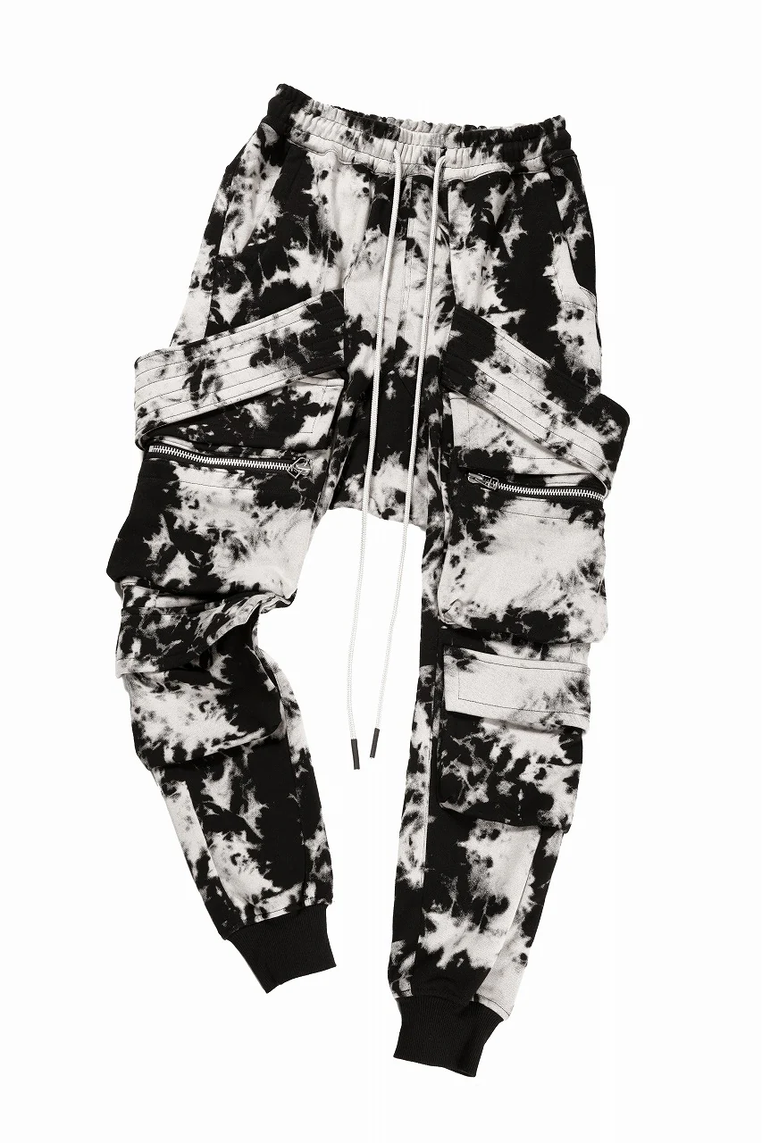 A.F ARTEFACT BELT CARGO SAROUEL JOGGER / MOTTLED DYING (BLACK x IVORY) - Image 3